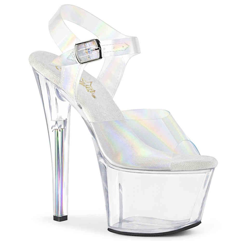 Pleaser - SKY308NRBH Sandale à bride à la cheville, Pole dance chaussures - Chaussures de pole dance - Transparent Product image